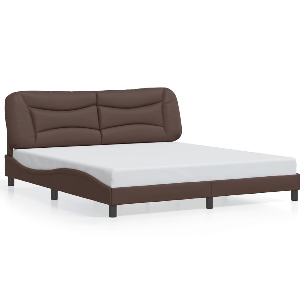 Bedframe met LED zonder matras "Hvar" bruin 180x200 cm is nu te koop bij PeponiXL, paradijselijk wonen!