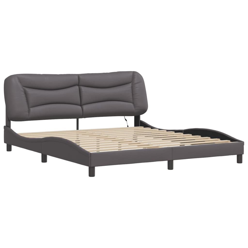 Bedframe met LED-verlichting kunstleer zwart 180x200 cm is nu te koop bij PeponiXL, paradijselijk wonen!