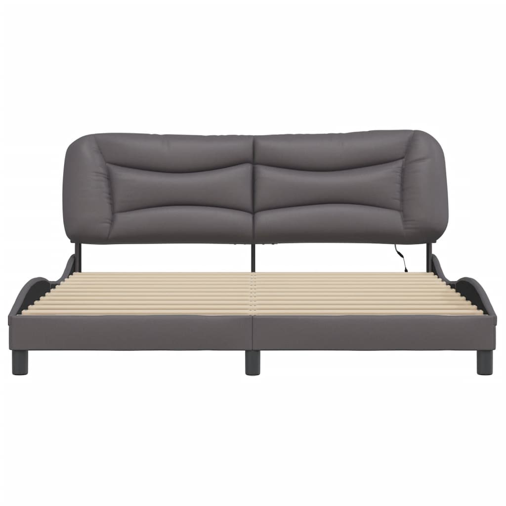 Bedframe met LED-verlichting kunstleer zwart 180x200 cm is nu te koop bij PeponiXL, paradijselijk wonen!