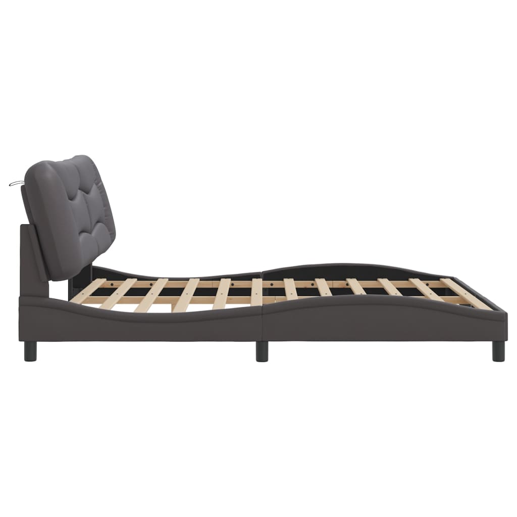 Bedframe met LED-verlichting kunstleer zwart 180x200 cm is nu te koop bij PeponiXL, paradijselijk wonen!