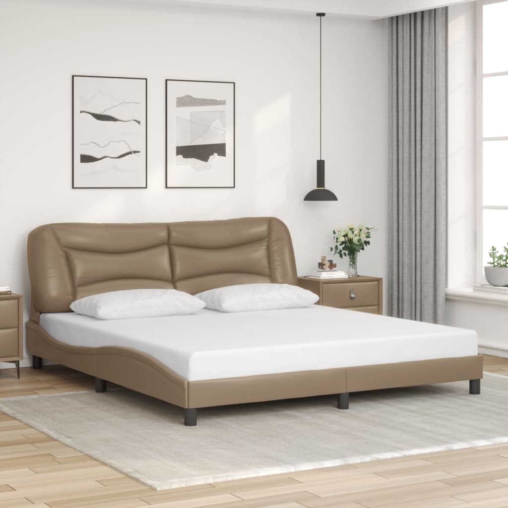 Bedframe met LED zonder matras "Hvar" cappuccino 180x200 cm is nu te koop bij PeponiXL, paradijselijk wonen!