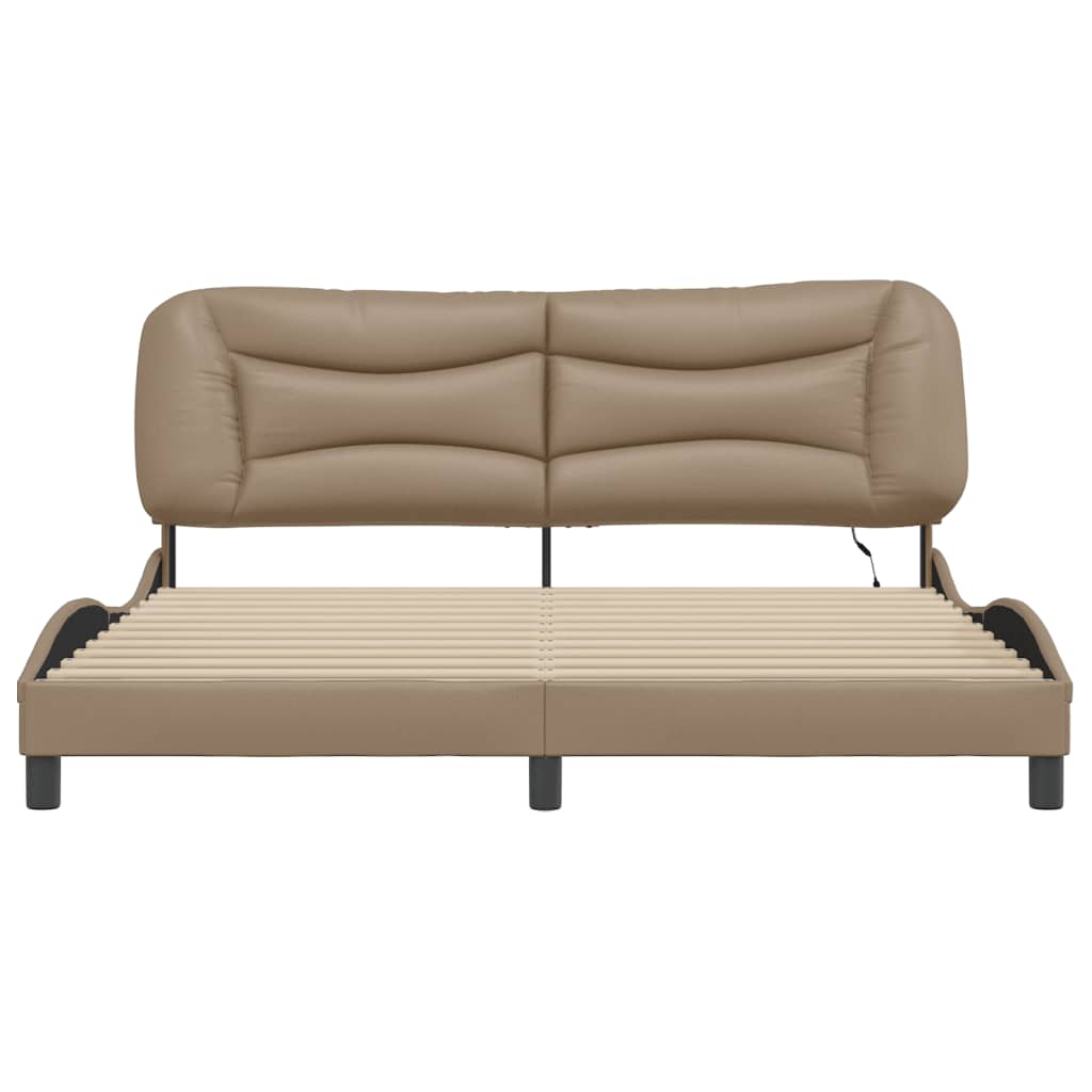 Bedframe met LED zonder matras "Hvar" cappuccino 180x200 cm is nu te koop bij PeponiXL, paradijselijk wonen!