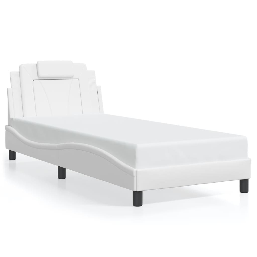 Bedframe "Viana" met LED zonder matras wit 80x200 cm is nu te koop bij PeponiXL, paradijselijk wonen!