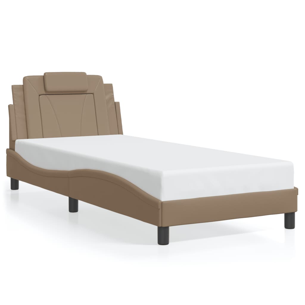 Bedframe "Viana" met LED zonder matras cappuccino 80x200 cm is nu te koop bij PeponiXL, paradijselijk wonen!