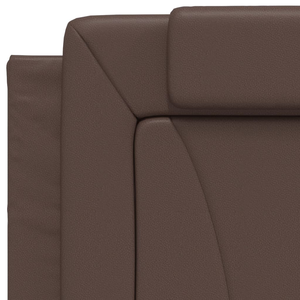 Bedframe met LED-verlichting kunstleer bruin 90x200 cm is nu te koop bij PeponiXL, paradijselijk wonen!