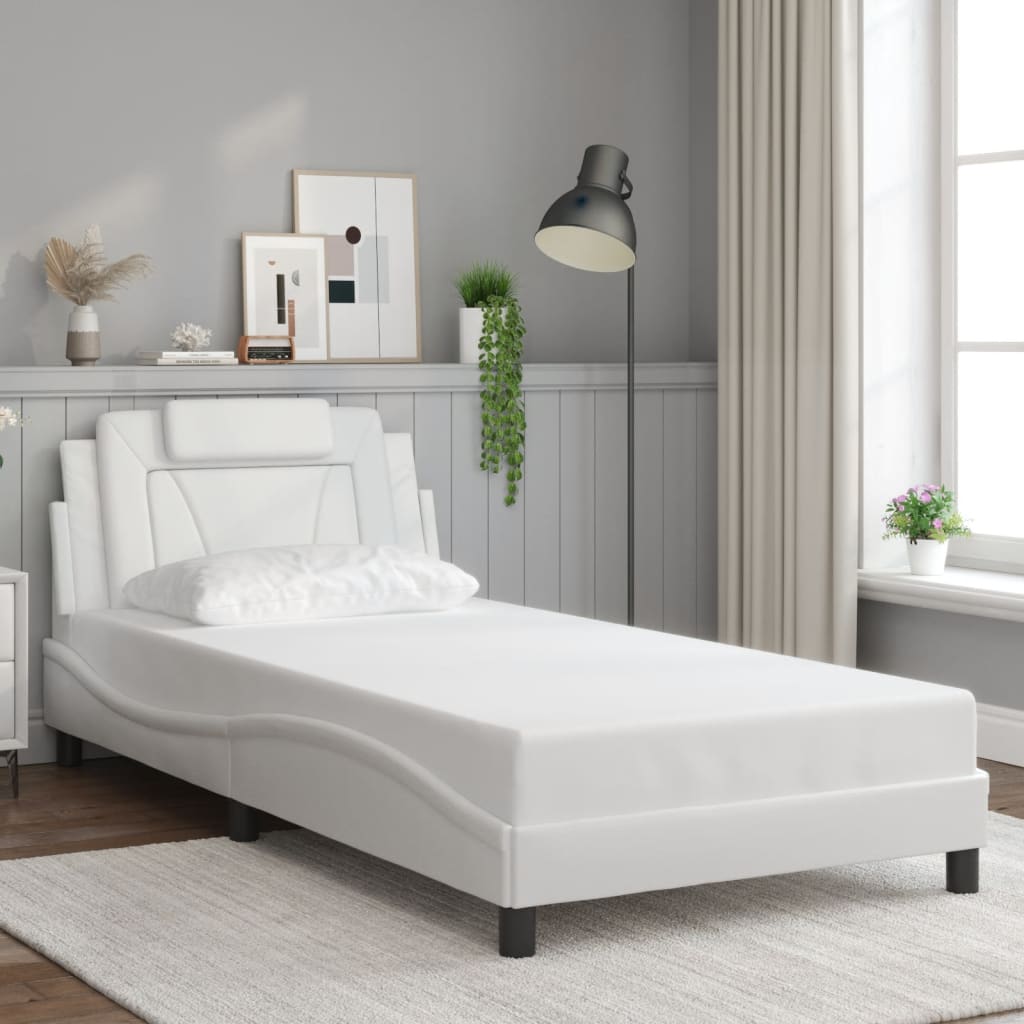 Bedframe "Viana" met LED zonder matras wit 100x200 cm is nu te koop bij PeponiXL, paradijselijk wonen!