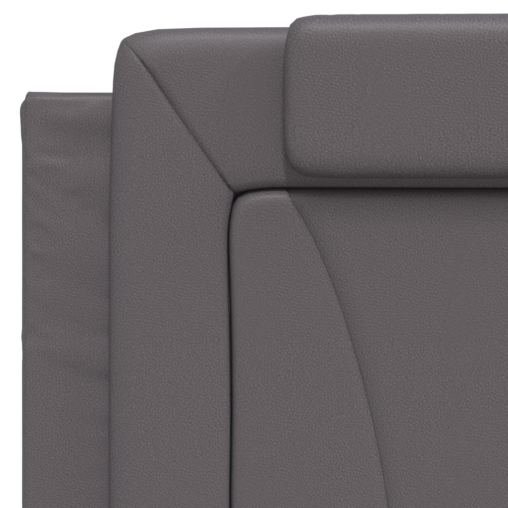 Bedframe met LED-verlichting kunstleer grijs 100x200 cm is nu te koop bij PeponiXL, paradijselijk wonen!