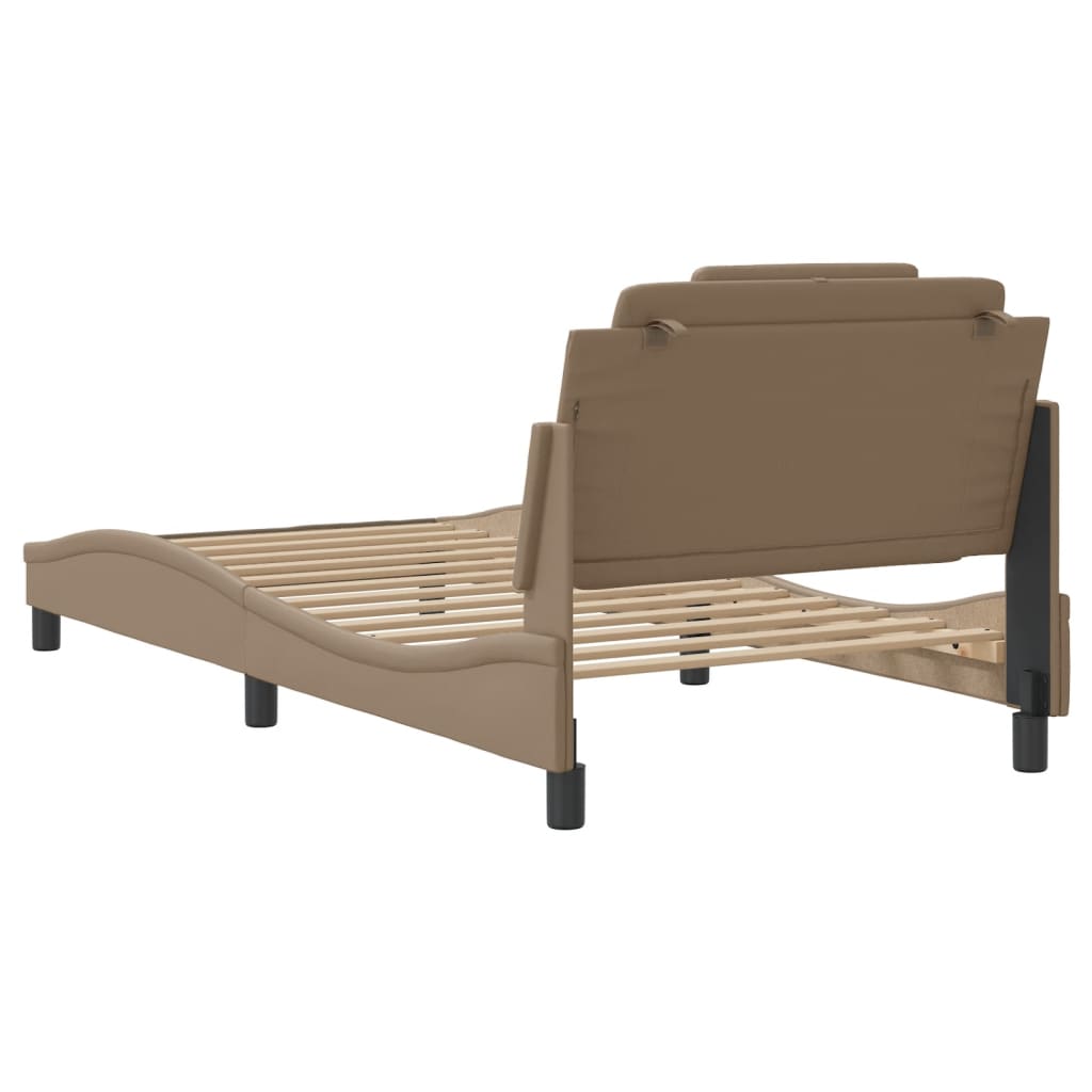 Bedframe "Viana" met LED zonder matras cappuccino 100x200 cm is nu te koop bij PeponiXL, paradijselijk wonen!