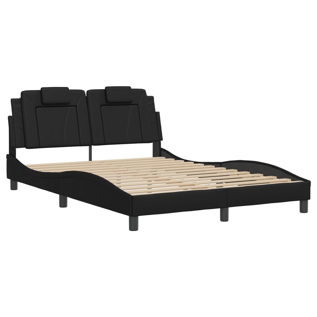 Bedframe met LED-verlichting kunstleer zwart 120x200 cm is nu te koop bij PeponiXL, paradijselijk wonen!