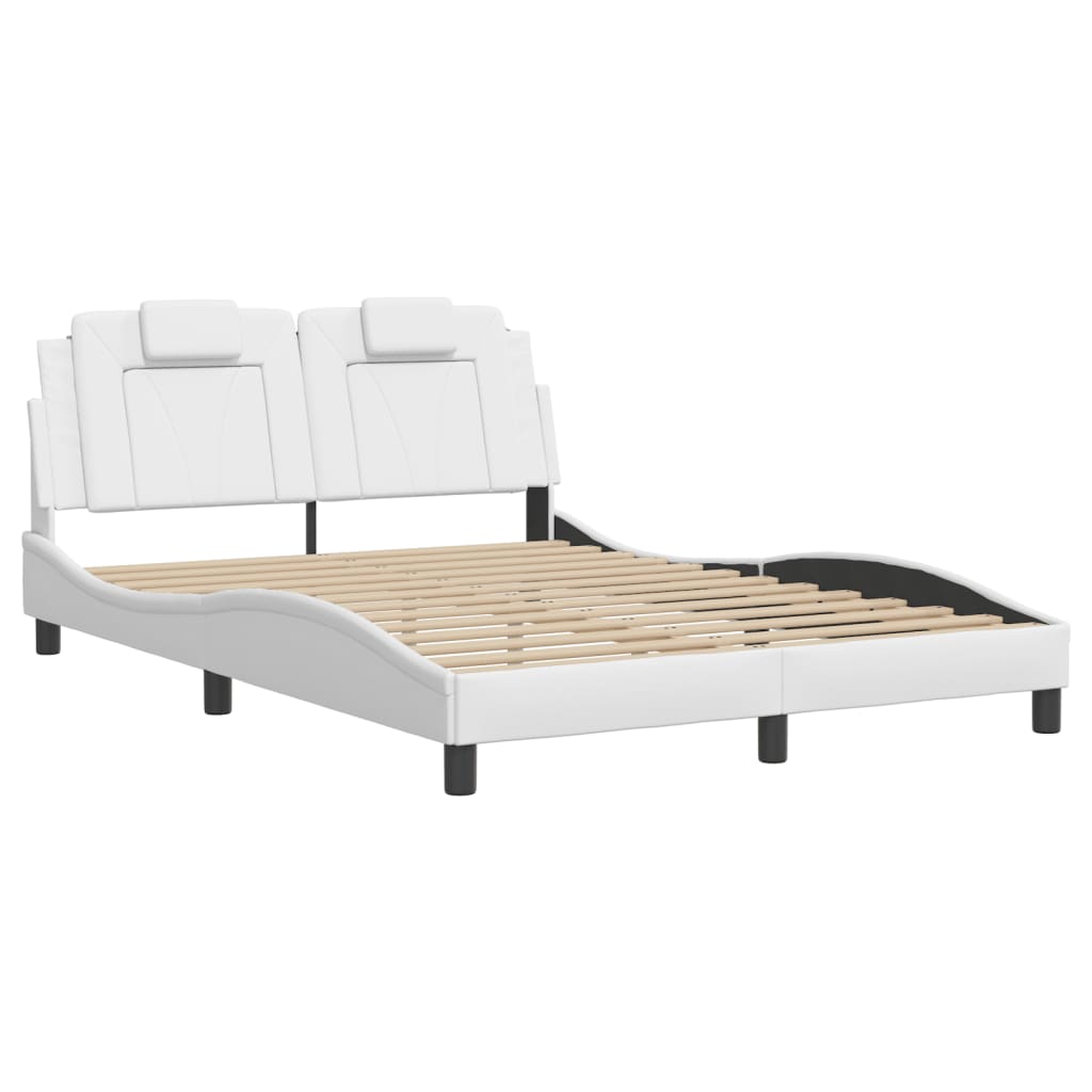 Bedframe met LED-verlichting kunstleer wit 120x200 cm is nu te koop bij PeponiXL, paradijselijk wonen!