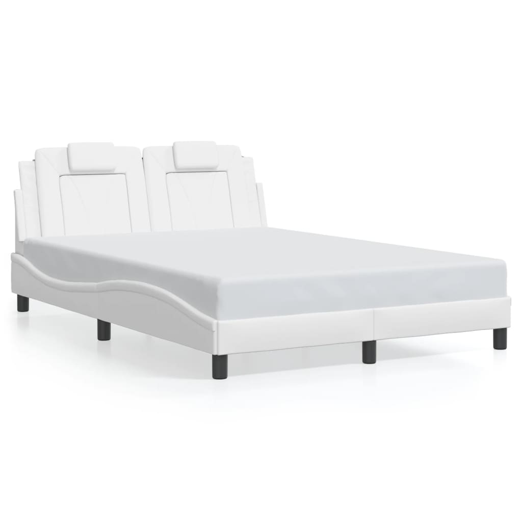 Bedframe met LED-verlichting kunstleer wit 120x200 cm is nu te koop bij PeponiXL, paradijselijk wonen!