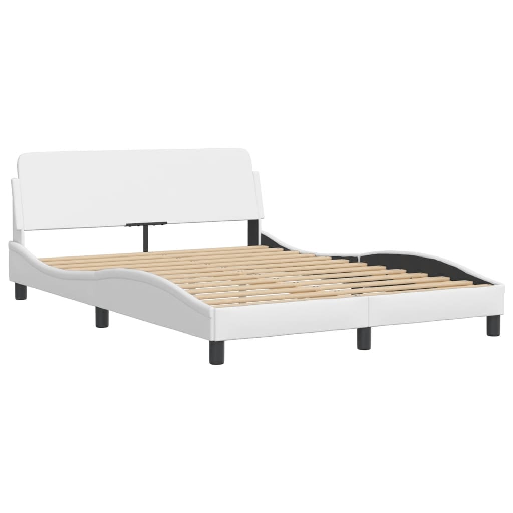 Bedframe met LED-verlichting kunstleer wit 120x200 cm is nu te koop bij PeponiXL, paradijselijk wonen!