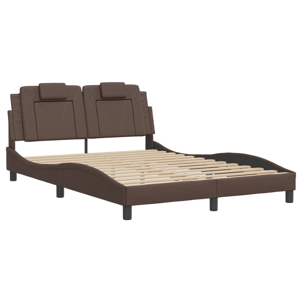 Bedframe "Viana" met LED zonder matras bruin 120x200 cm is nu te koop bij PeponiXL, paradijselijk wonen!