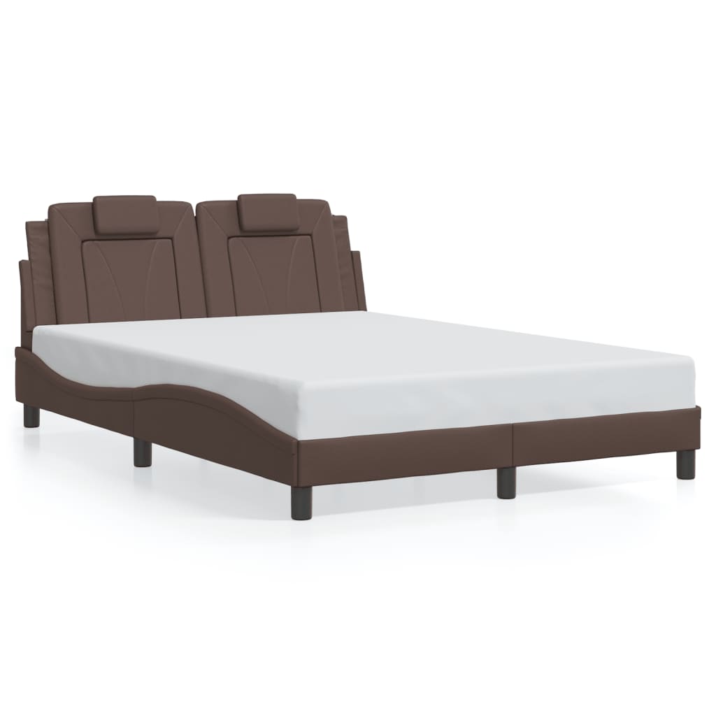 Bedframe met LED-verlichting kunstleer bruin 120x200 cm is nu te koop bij PeponiXL, paradijselijk wonen!