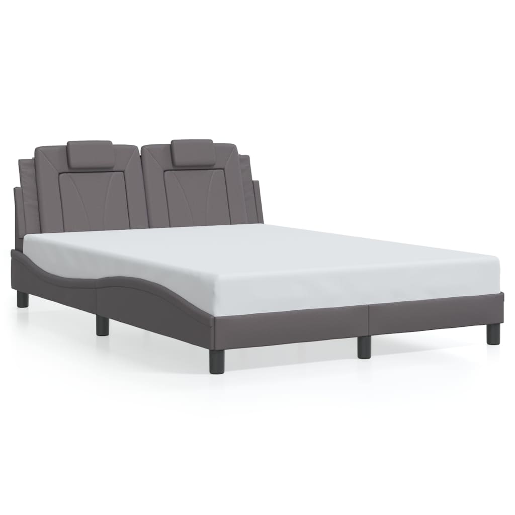 Bedframe met LED-verlichting kunstleer grijs 120x200 cm is nu te koop bij PeponiXL, paradijselijk wonen!