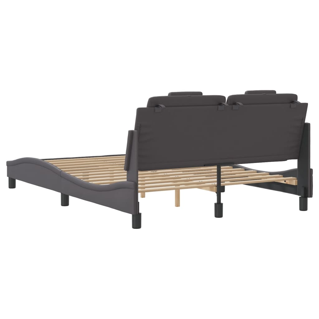 Bedframe met LED-verlichting kunstleer grijs 120x200 cm is nu te koop bij PeponiXL, paradijselijk wonen!
