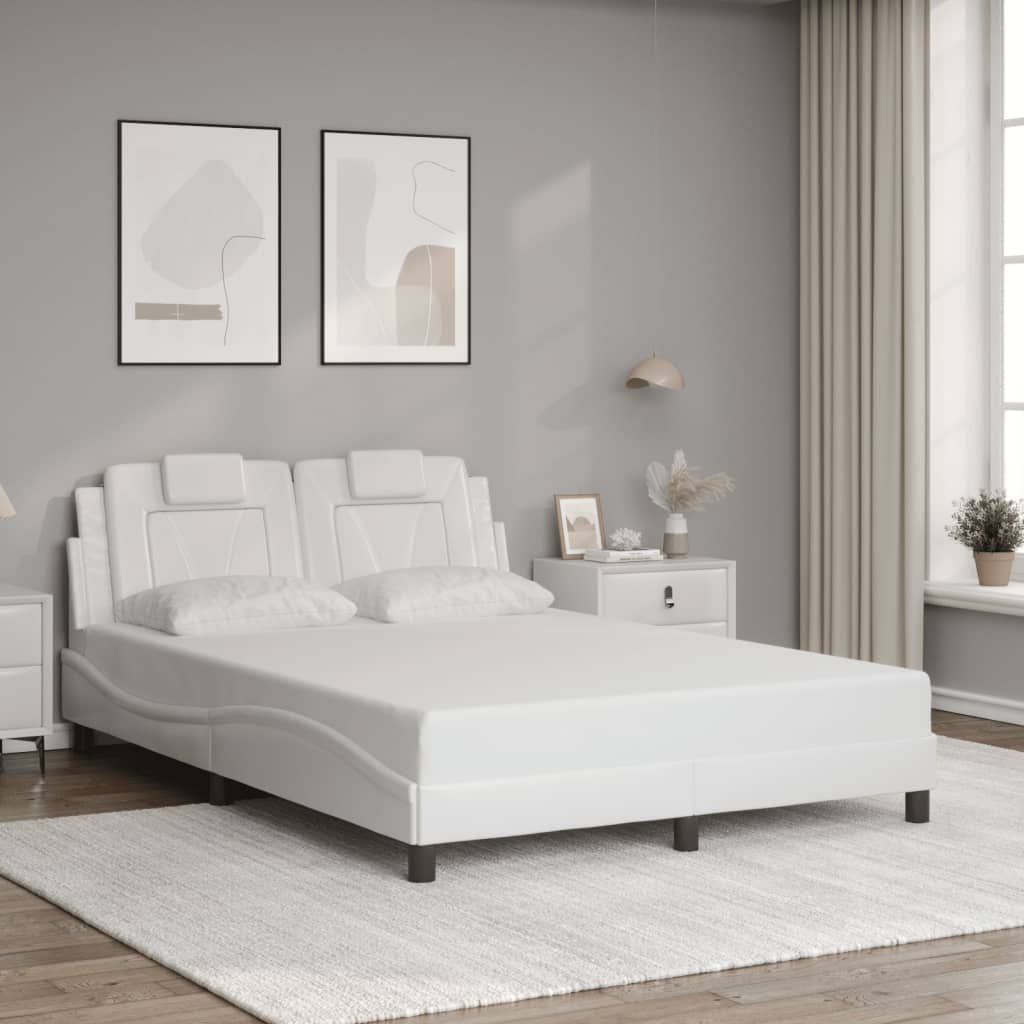 Bedframe "Viana" met LED zonder matras wit 140x190 cm is nu te koop bij PeponiXL, paradijselijk wonen!