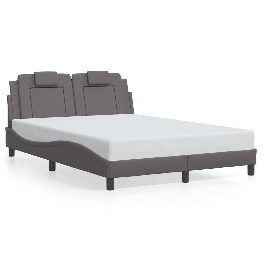 Bedframe met LED-verlichting kunstleer grijs 140x190 cm is nu te koop bij PeponiXL, paradijselijk wonen!