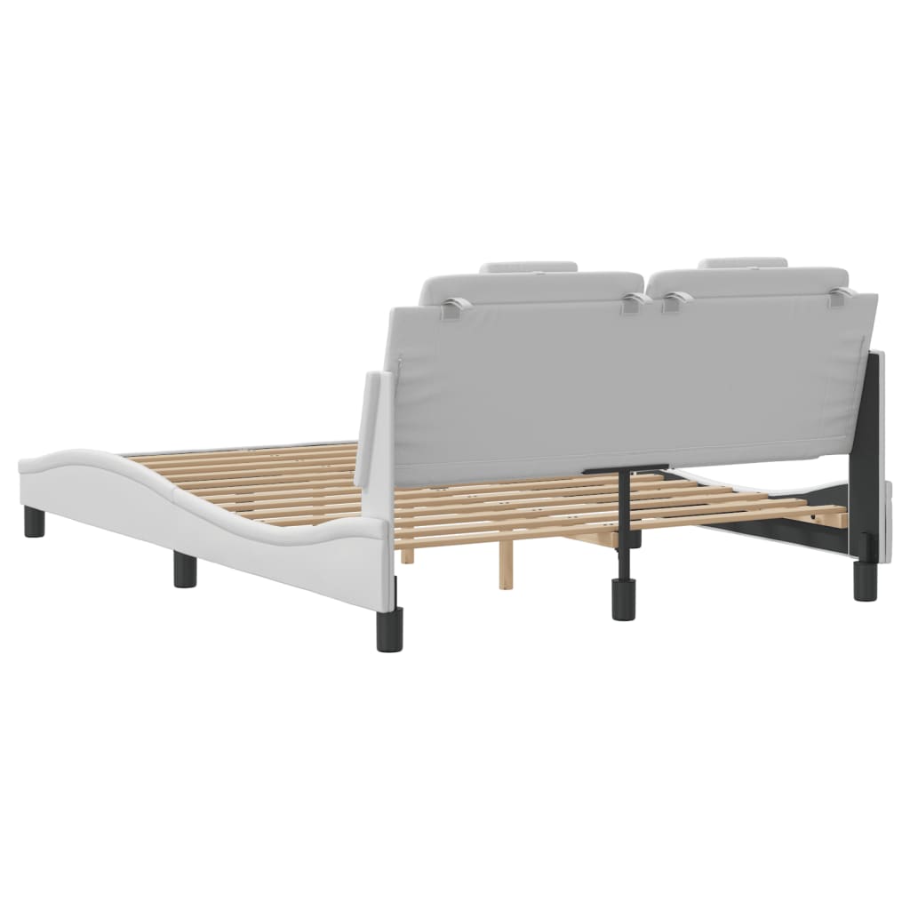 Bedframe met LED-verlichting kunstleer wit 140x200 cm is nu te koop bij PeponiXL, paradijselijk wonen!