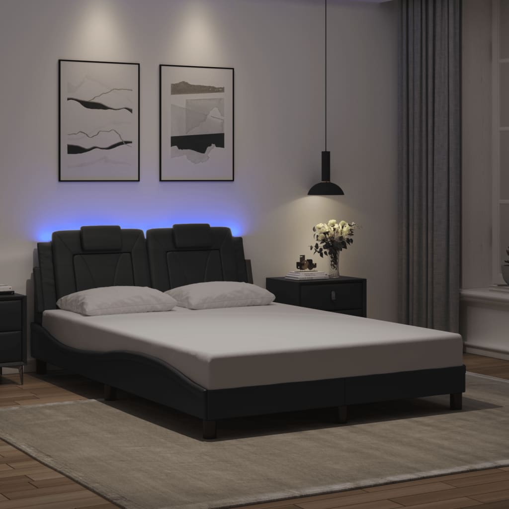 Bedframe "Viana" met LED zonder matras grijs 140x200 cm is nu te koop bij PeponiXL, paradijselijk wonen!