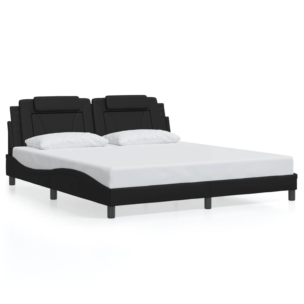 Bedframe "Viana" met LED zonder matras zwart 180x200 cm is nu te koop bij PeponiXL, paradijselijk wonen!
