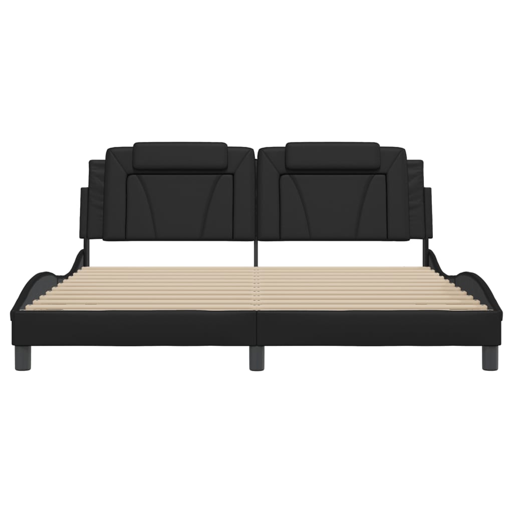 Bedframe "Viana" met LED zonder matras zwart 180x200 cm is nu te koop bij PeponiXL, paradijselijk wonen!