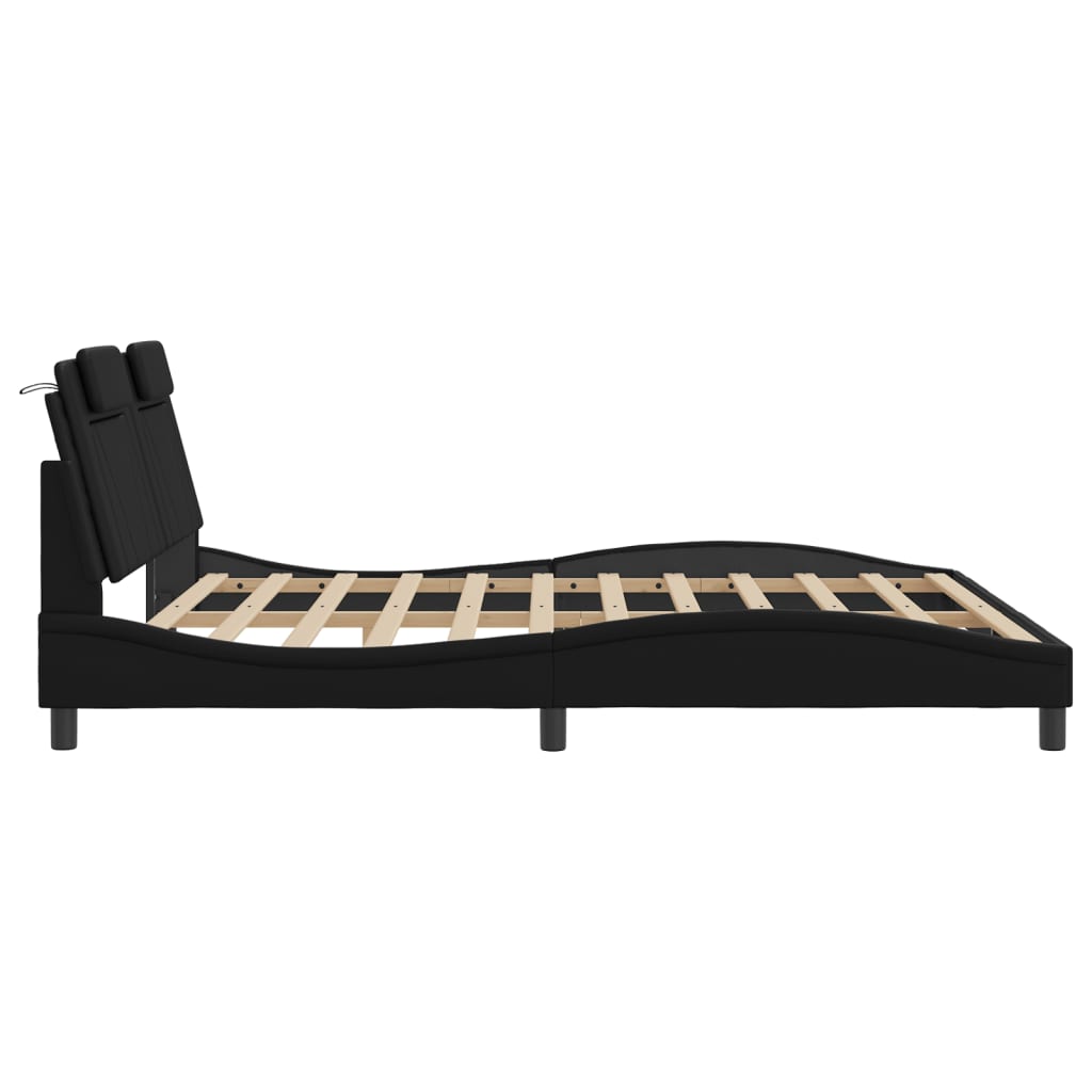 Bedframe met LED-verlichting kunstleer zwart 180x200 cm is nu te koop bij PeponiXL, paradijselijk wonen!
