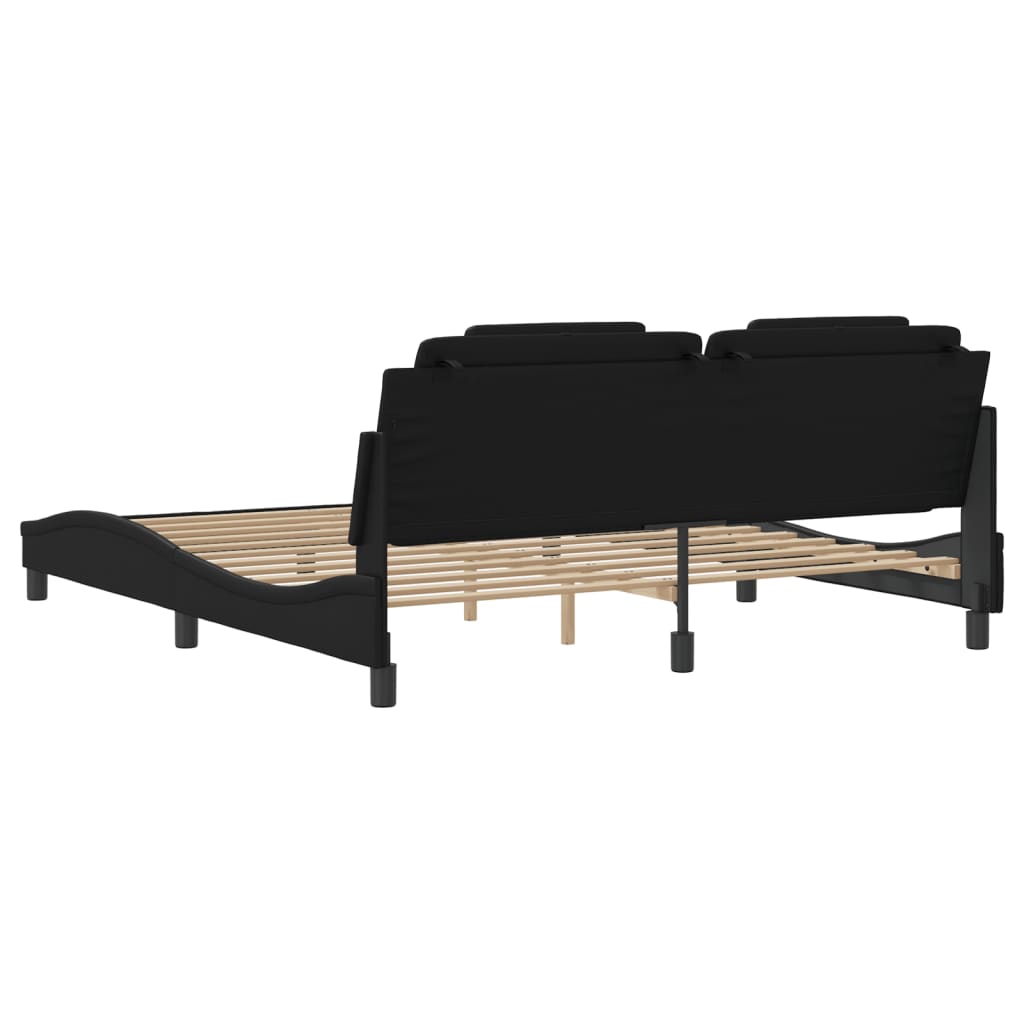 Bedframe met LED-verlichting kunstleer zwart 180x200 cm is nu te koop bij PeponiXL, paradijselijk wonen!
