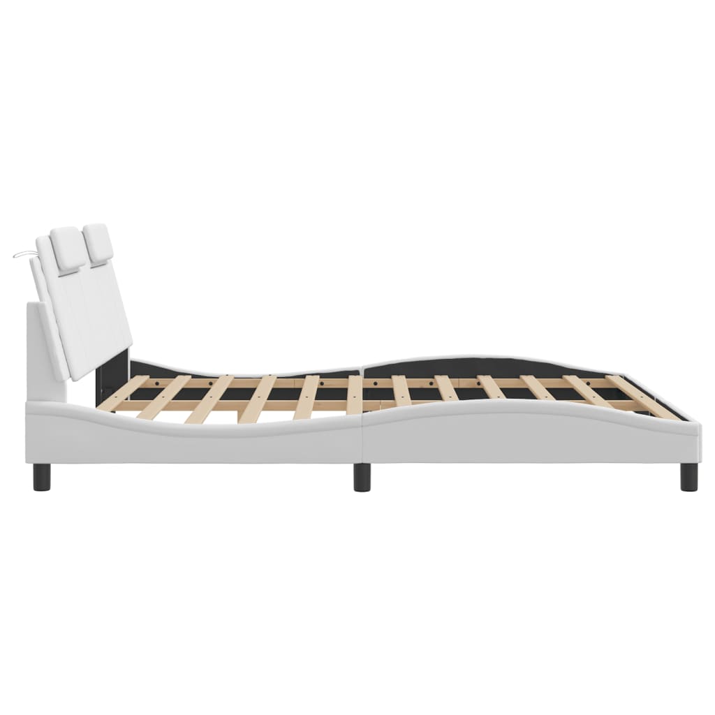 Bedframe "Viana" met LED zonder matras wit 180x200 cm is nu te koop bij PeponiXL, paradijselijk wonen!