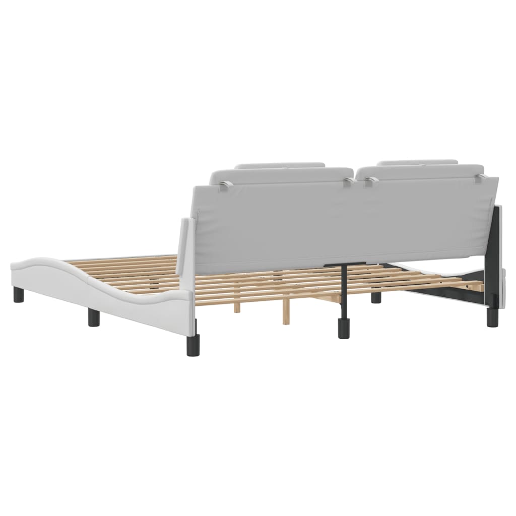 Bedframe met LED-verlichting kunstleer wit 180x200 cm is nu te koop bij PeponiXL, paradijselijk wonen!