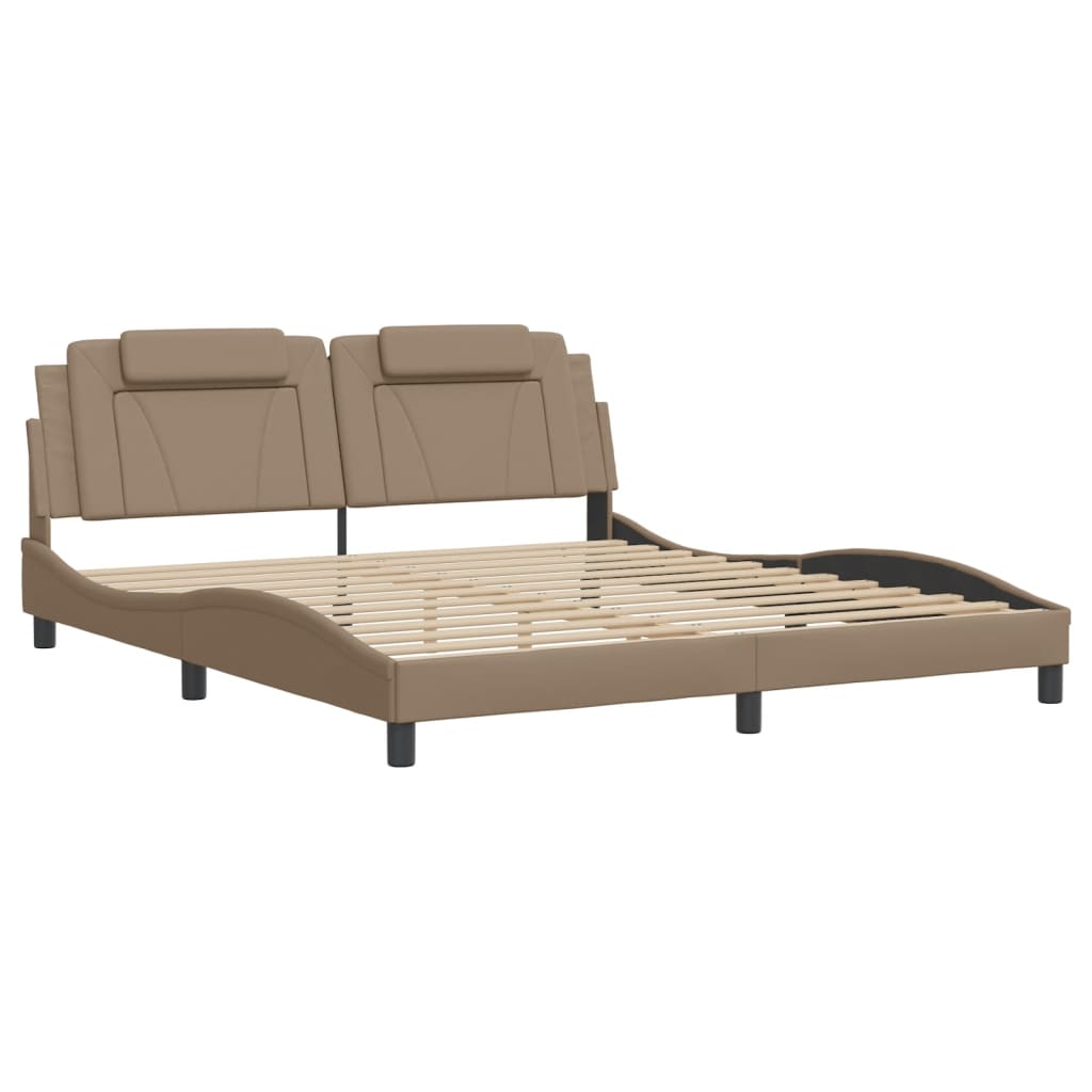 Bedframe "Viana" met LED zonder matras cappuccino 180x200 cm is nu te koop bij PeponiXL, paradijselijk wonen!