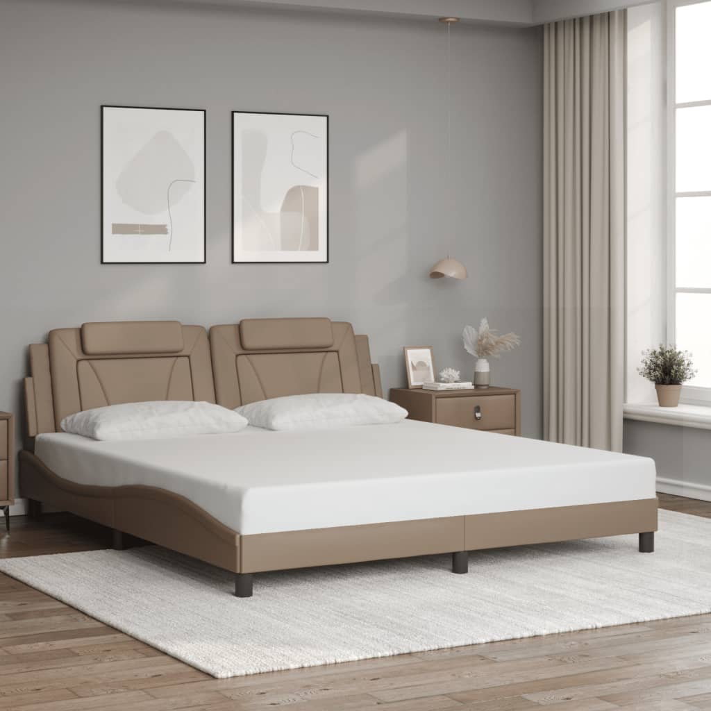 Bedframe "Viana" met LED zonder matras cappuccino 180x200 cm is nu te koop bij PeponiXL, paradijselijk wonen!
