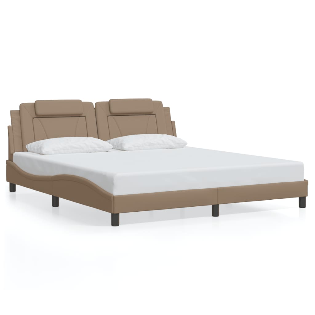 Bedframe "Viana" met LED zonder matras cappuccino 180x200 cm is nu te koop bij PeponiXL, paradijselijk wonen!
