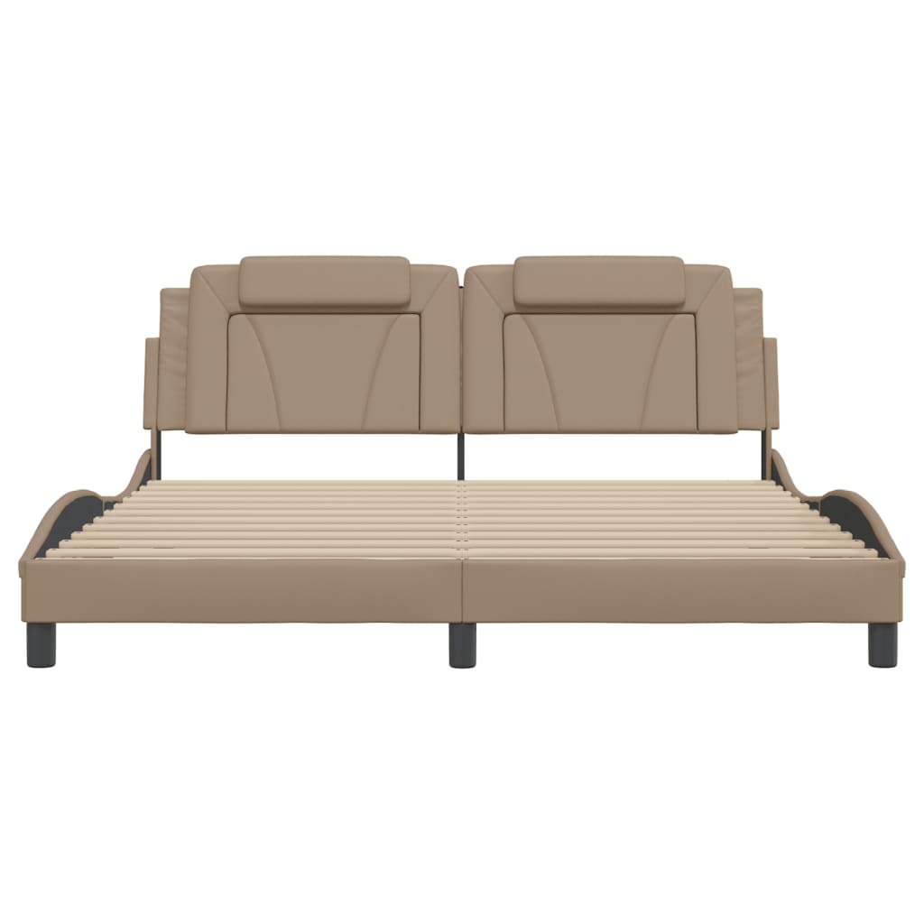 Bedframe "Viana" met LED zonder matras cappuccino 180x200 cm is nu te koop bij PeponiXL, paradijselijk wonen!