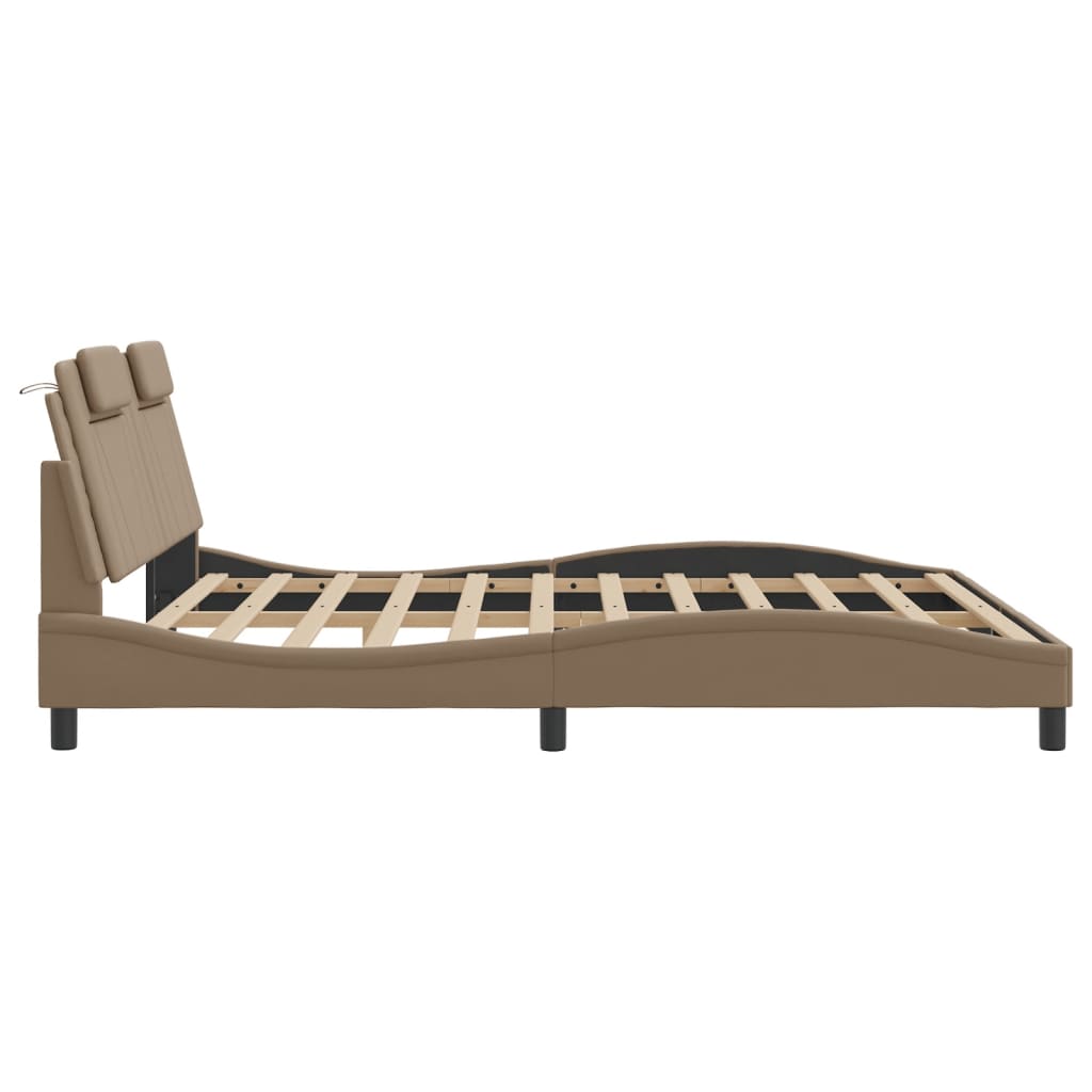 Bedframe "Viana" met LED zonder matras cappuccino 180x200 cm is nu te koop bij PeponiXL, paradijselijk wonen!