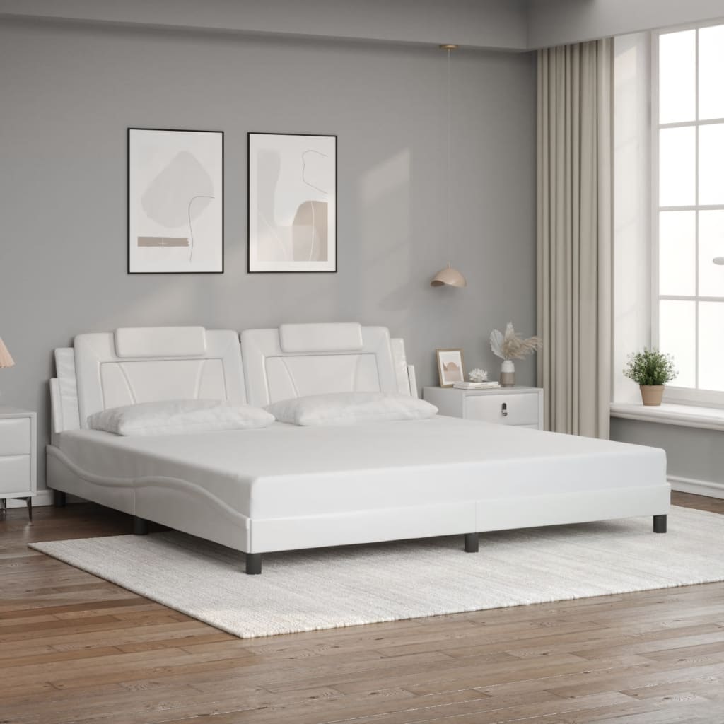 Bedframe "Viana" met LED zonder matras wit 200x200 cm is nu te koop bij PeponiXL, paradijselijk wonen!