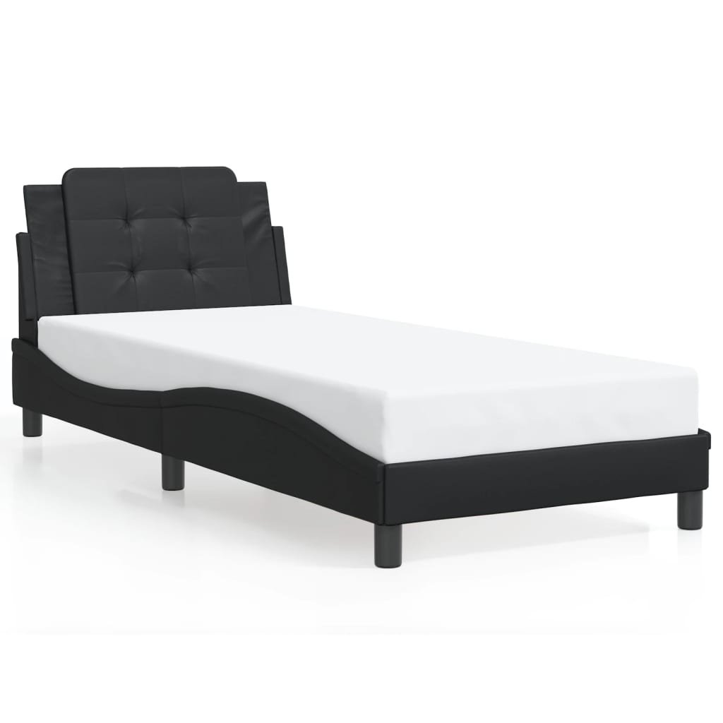Bedframe met LED zonder matras "Zadar" zwart 80x200 cm is nu te koop bij PeponiXL, paradijselijk wonen!