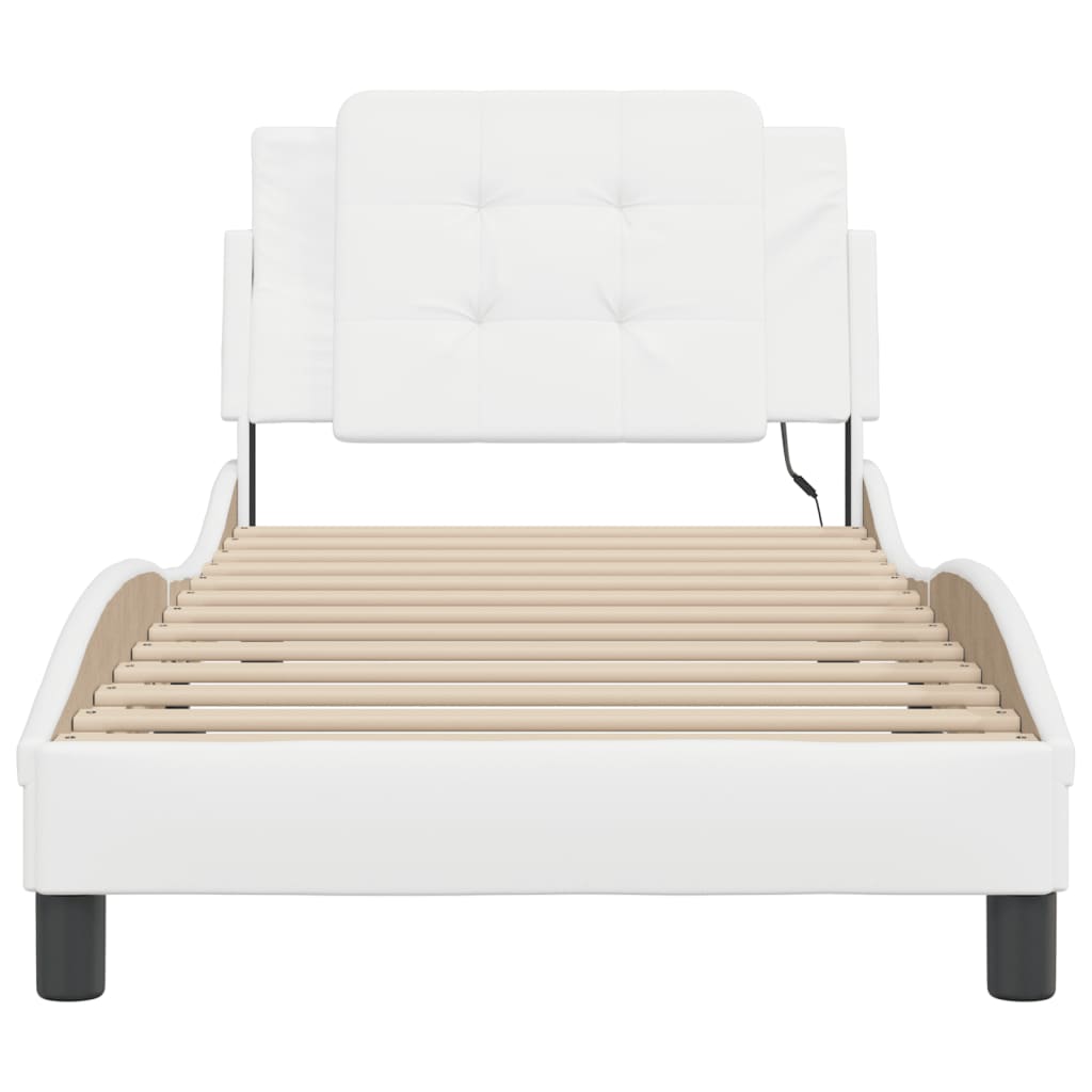 Bedframe met LED zonder matras "Zadar" wit 80x200 cm is nu te koop bij PeponiXL, paradijselijk wonen!