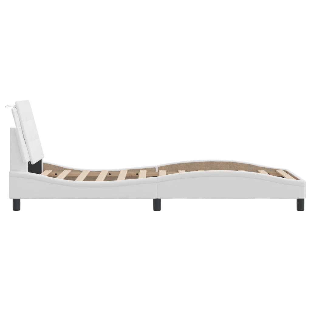 Bedframe met LED zonder matras "Zadar" wit 80x200 cm is nu te koop bij PeponiXL, paradijselijk wonen!