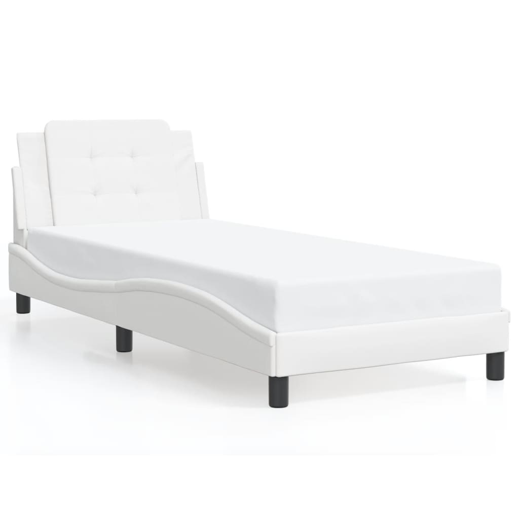 Bedframe met LED zonder matras "Zadar" wit 90x200 cm is nu te koop bij PeponiXL, paradijselijk wonen!