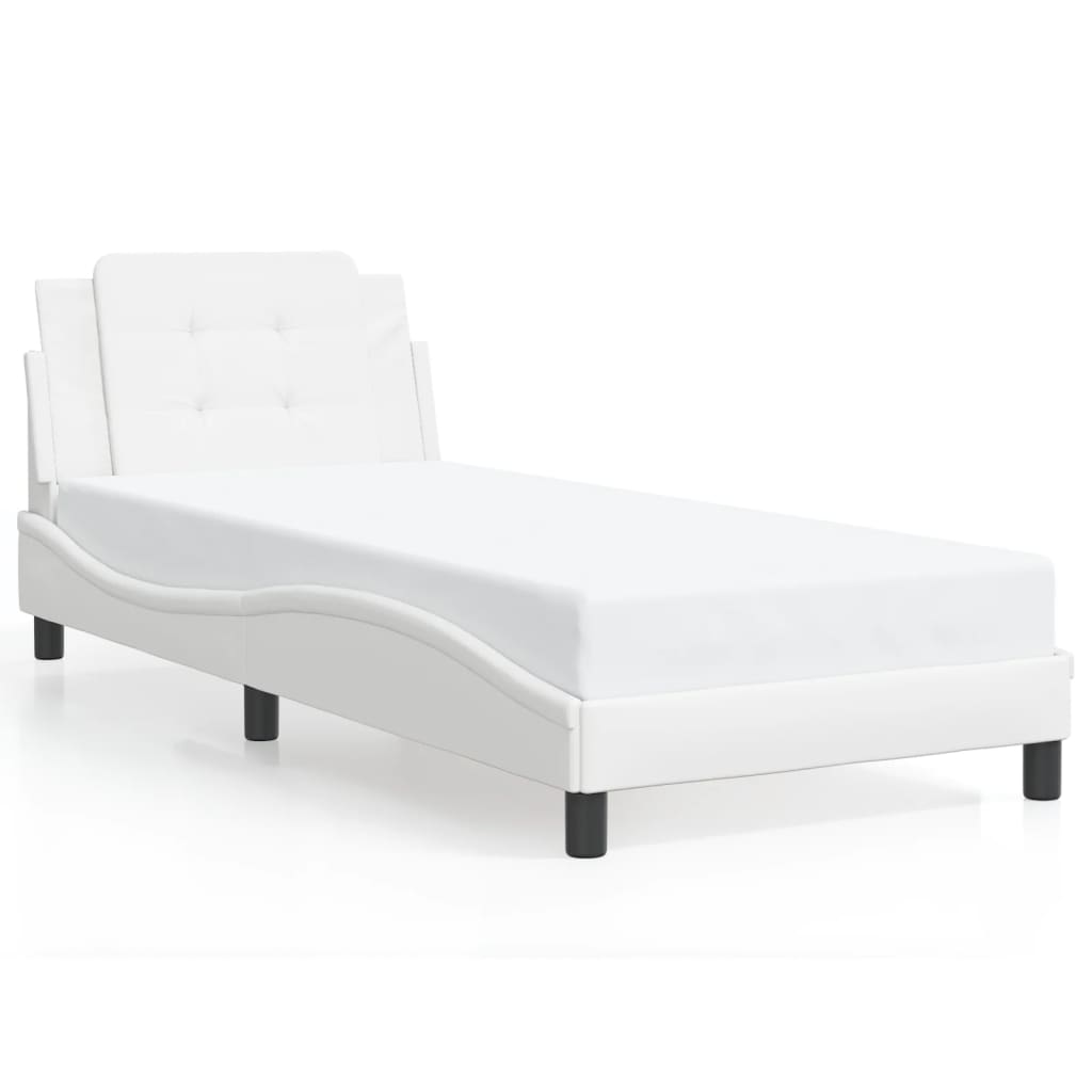 Bedframe met LED zonder matras "Zadar" wit 100x200 cm is nu te koop bij PeponiXL, paradijselijk wonen!