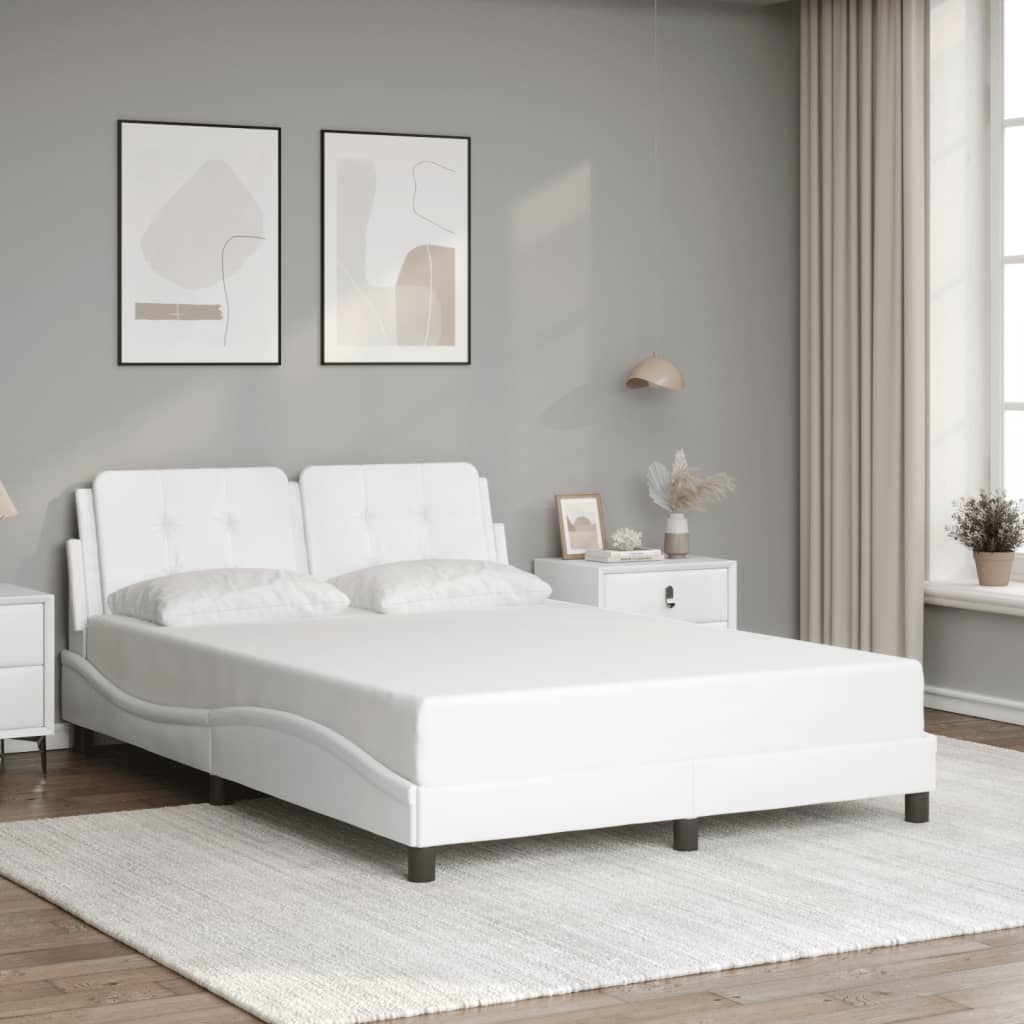 Bedframe met LED-verlichting kunstleer wit 120x200 cm is nu te koop bij PeponiXL, paradijselijk wonen!