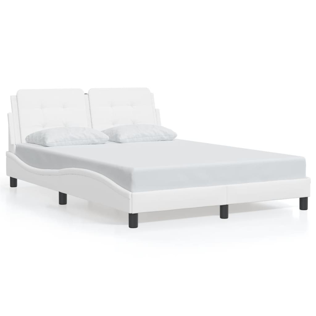 Bedframe met LED zonder matras "Zadar" wit 120x200 cm is nu te koop bij PeponiXL, paradijselijk wonen!