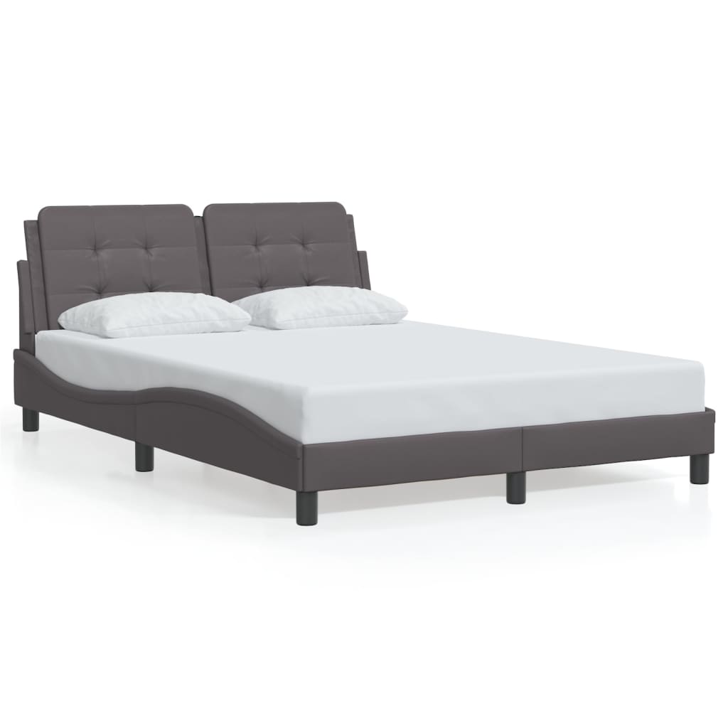 Bedframe met LED-verlichting kunstleer grijs 120x200 cm is nu te koop bij PeponiXL, paradijselijk wonen!
