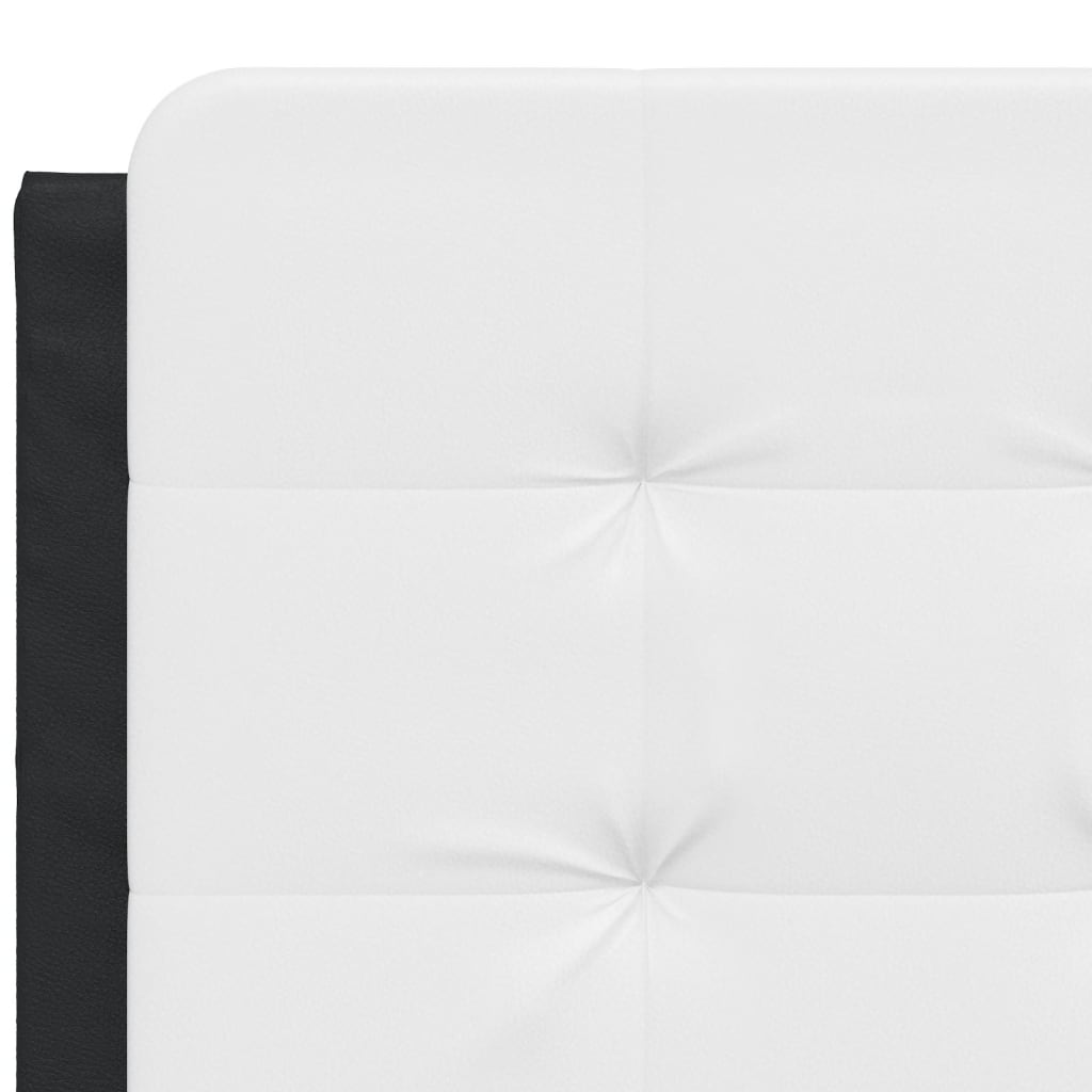 Bedframe met LED-verlichting kunstleer zwart en wit 120x200 cm is nu te koop bij PeponiXL, paradijselijk wonen!