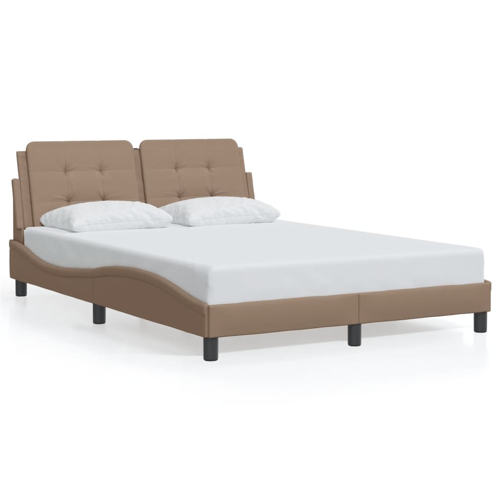 Bedframe met LED-verlichting kunstleer cappuccino 140x200 cm is nu te koop bij PeponiXL, paradijselijk wonen!