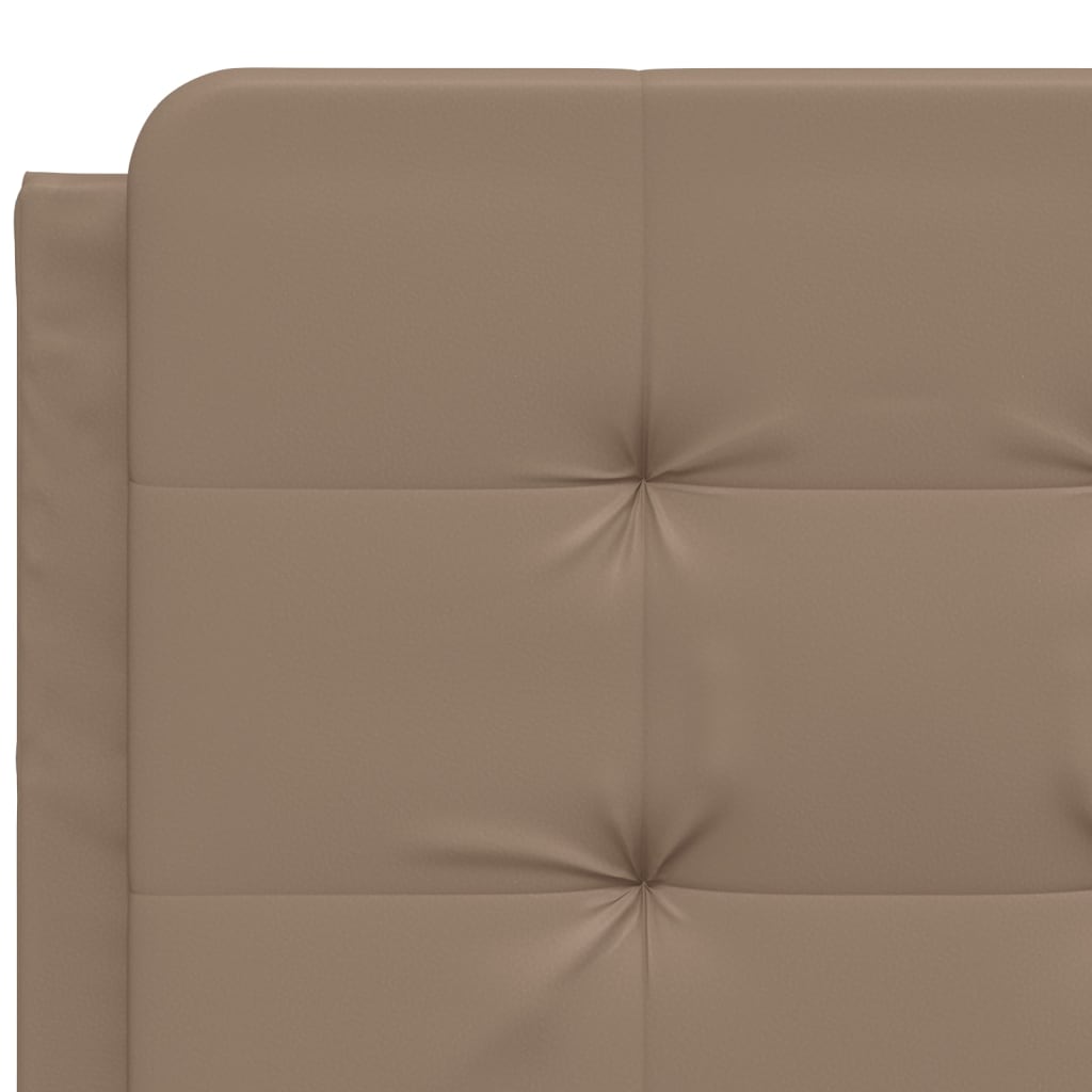 Bedframe met LED-verlichting kunstleer cappuccino 140x200 cm is nu te koop bij PeponiXL, paradijselijk wonen!
