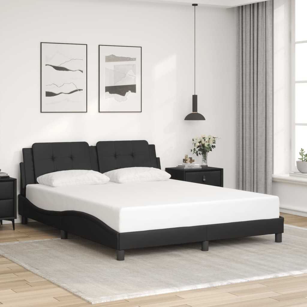 Bedframe met LED zonder matras "Zadar" zwart 160x200 cm is nu te koop bij PeponiXL, paradijselijk wonen!