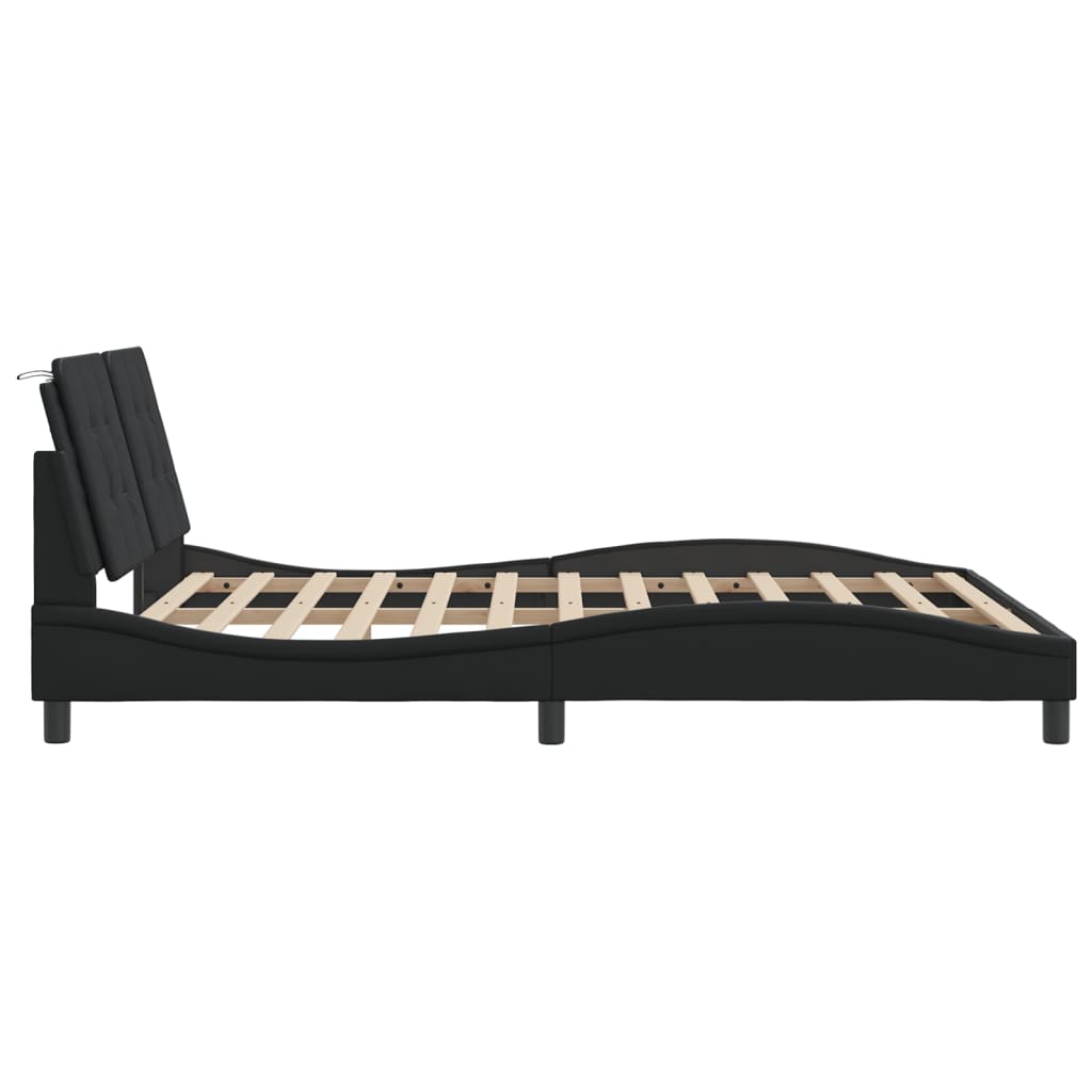 Bedframe met LED zonder matras "Zadar" zwart 160x200 cm is nu te koop bij PeponiXL, paradijselijk wonen!