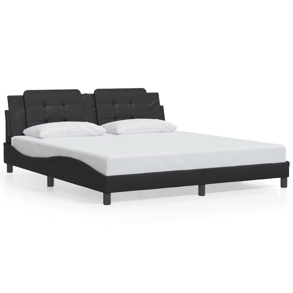 Bedframe met LED zonder matras "Zadar" zwart 180x200 cm is nu te koop bij PeponiXL, paradijselijk wonen!